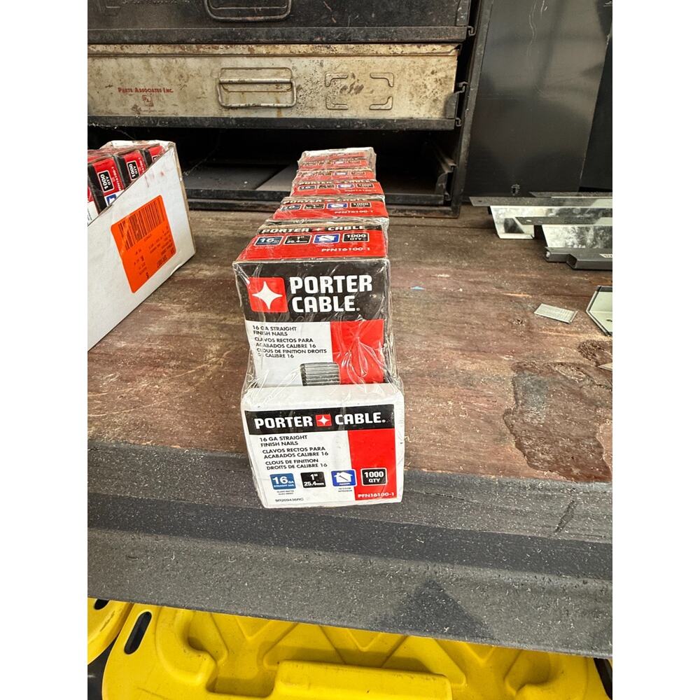 6 PACKS-Total (6000) Porter Cable 1" X 16 Ga #PFN16100-1 Straight Finish Nails